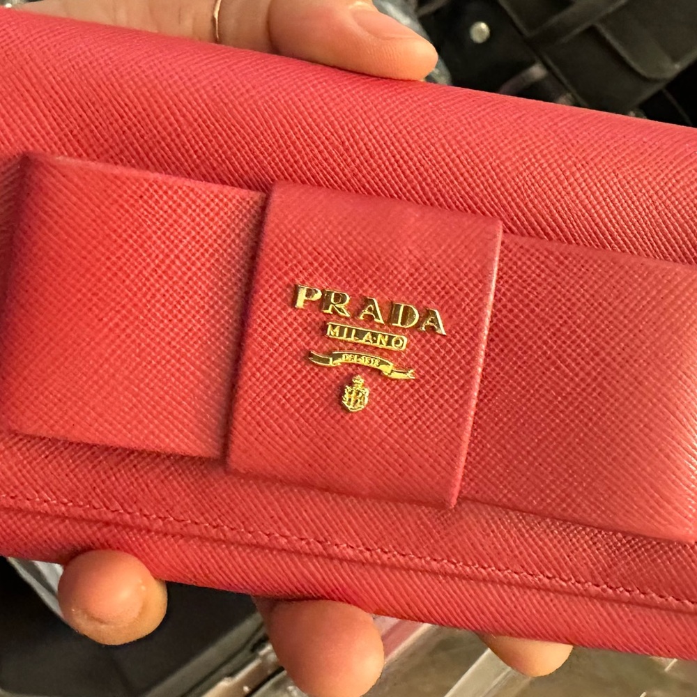 Prada Scarlet Textured Wallet